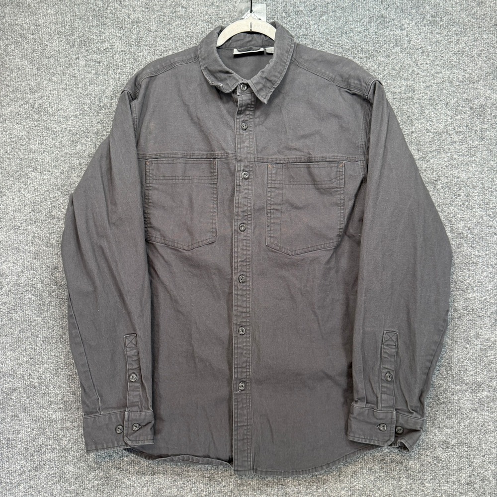 Rugged Elements Button Up Shirt Mens XL Gray Stretch Canvas Durable Utility Work